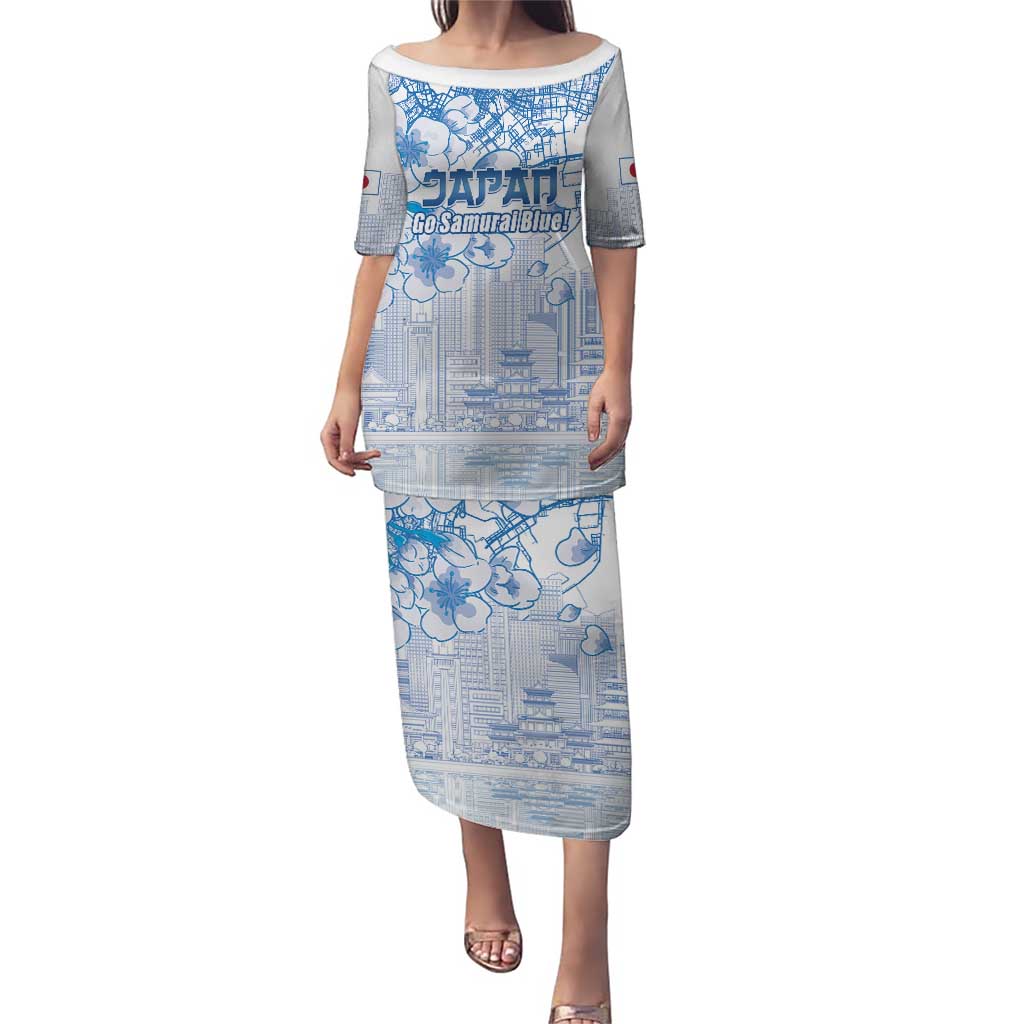 Custom Japan Football Puletasi Go Samurai Blue Sakura Tokyo Style