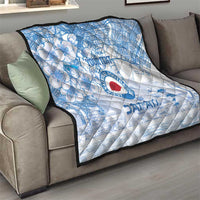 Custom Japan Football Quilt Go Samurai Blue Sakura Tokyo Style