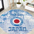 Custom Japan Football Round Carpet Go Samurai Blue Sakura Tokyo Style