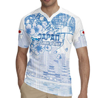 Custom Japan Football Rugby Jersey Go Samurai Blue Sakura Tokyo Style