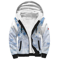 Custom Japan Football Sherpa Hoodie Go Samurai Blue Sakura Tokyo Style