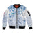 Custom Japan Football Sleeve Zip Bomber Jacket Go Samurai Blue Sakura Tokyo Style