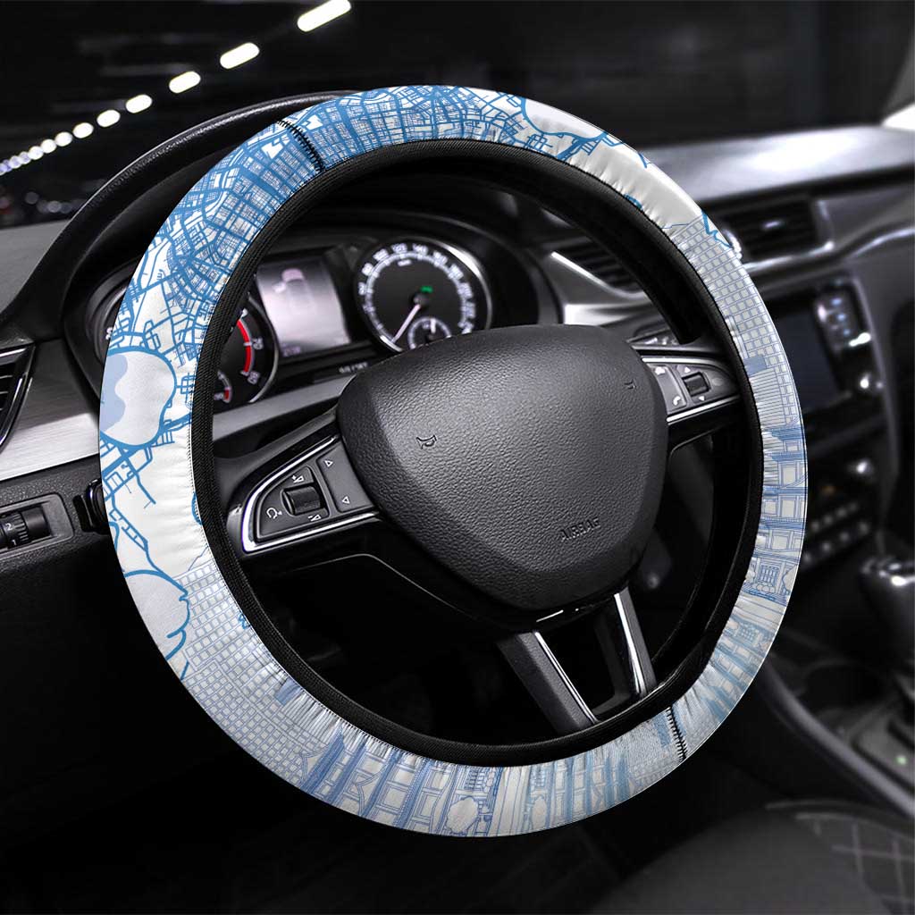 Japan Football Steering Wheel Cover Go Samurai Blue Sakura Tokyo Style