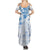 Custom Japan Football Summer Maxi Dress Go Samurai Blue Sakura Tokyo Style
