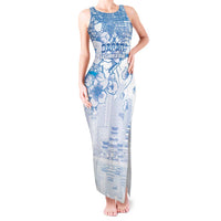 Custom Japan Football Tank Maxi Dress Go Samurai Blue Sakura Tokyo Style