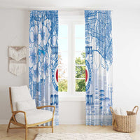 Custom Japan Football Window Curtain Go Samurai Blue Sakura Tokyo Style