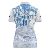 Custom Japan Football Women Polo Shirt Go Samurai Blue Sakura Tokyo Style