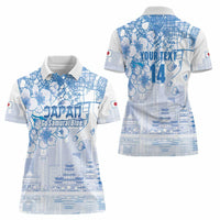Custom Japan Football Women Polo Shirt Go Samurai Blue Sakura Tokyo Style