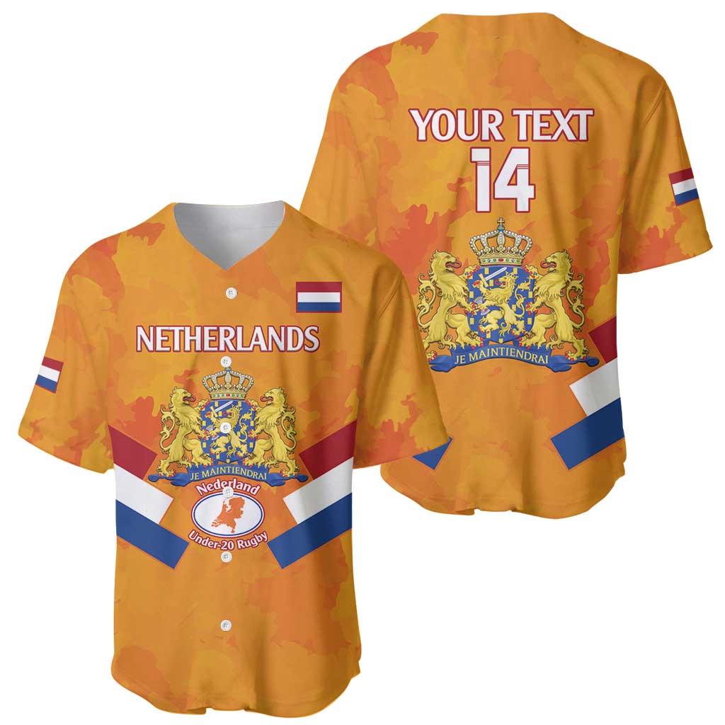 Custom Netherlands Rugby Baseball Jersey 2024 Go Champions Nederland - Wonder Print Shop