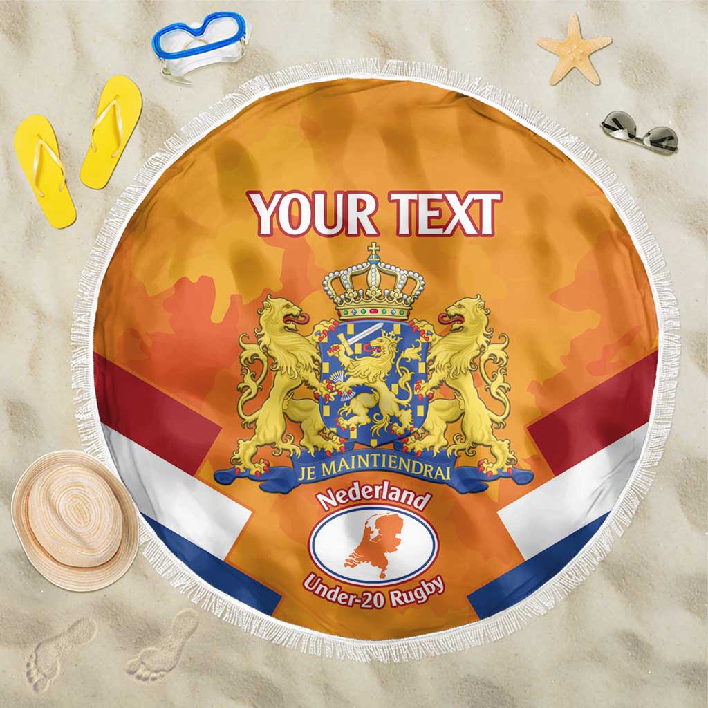 Custom Netherlands Rugby Beach Blanket 2024 Go Champions Nederland - Wonder Print Shop