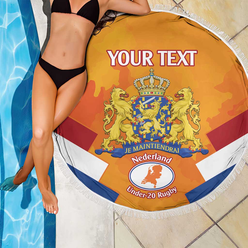 Custom Netherlands Rugby Beach Blanket 2024 Go Champions Nederland - Wonder Print Shop