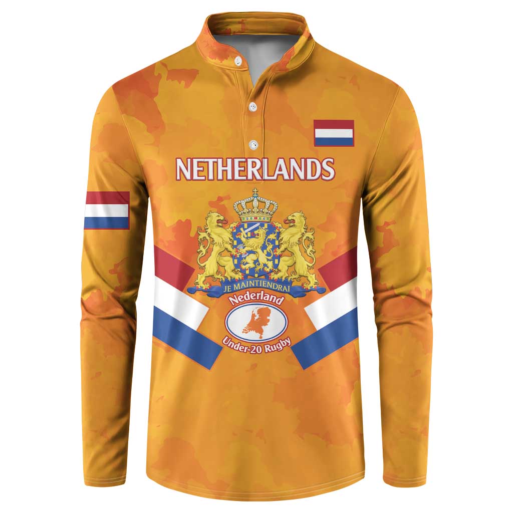 Custom Netherlands Rugby Button Sweatshirt 2024 Go Champions Nederland - Wonder Print Shop