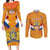 Custom Netherlands Rugby Couples Matching Long Sleeve Bodycon Dress and Long Sleeve Button Shirt 2024 Go Champions Nederland - Wonder Print Shop