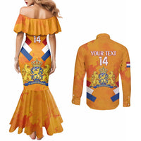 Custom Netherlands Rugby Couples Matching Mermaid Dress and Long Sleeve Button Shirt 2024 Go Champions Nederland