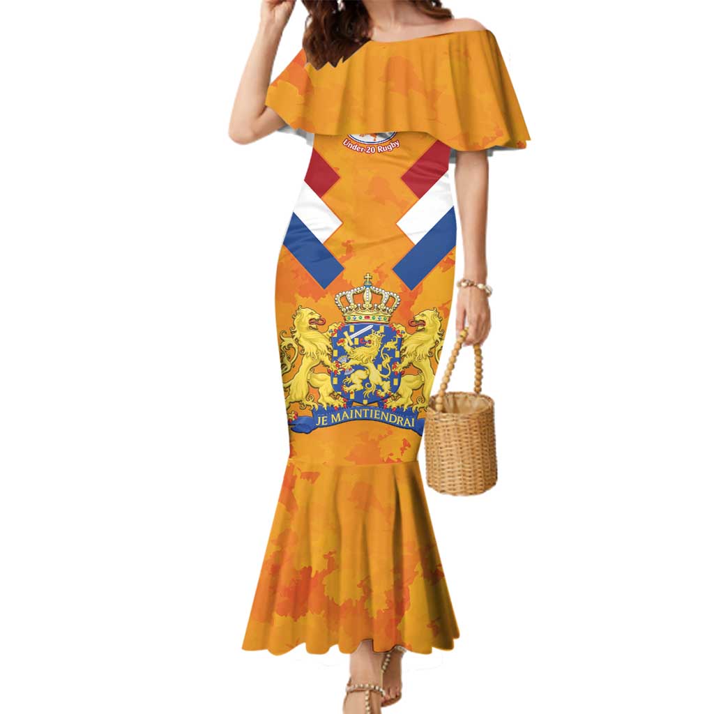 Custom Netherlands Rugby Family Matching Mermaid Dress and Hawaiian Shirt 2024 Go Champions Nederland - Wonder Print Shop