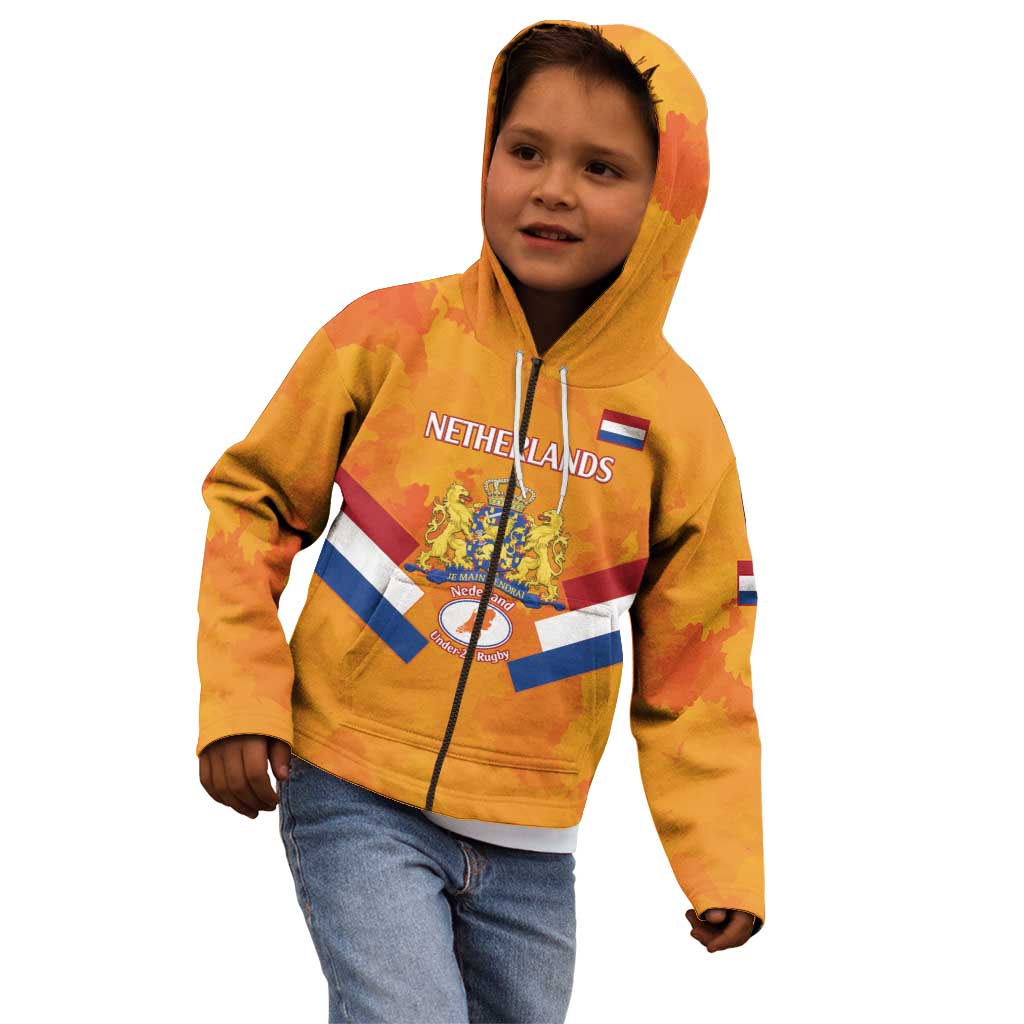 Custom Netherlands Rugby Kid Hoodie 2024 Go Champions Nederland - Wonder Print Shop