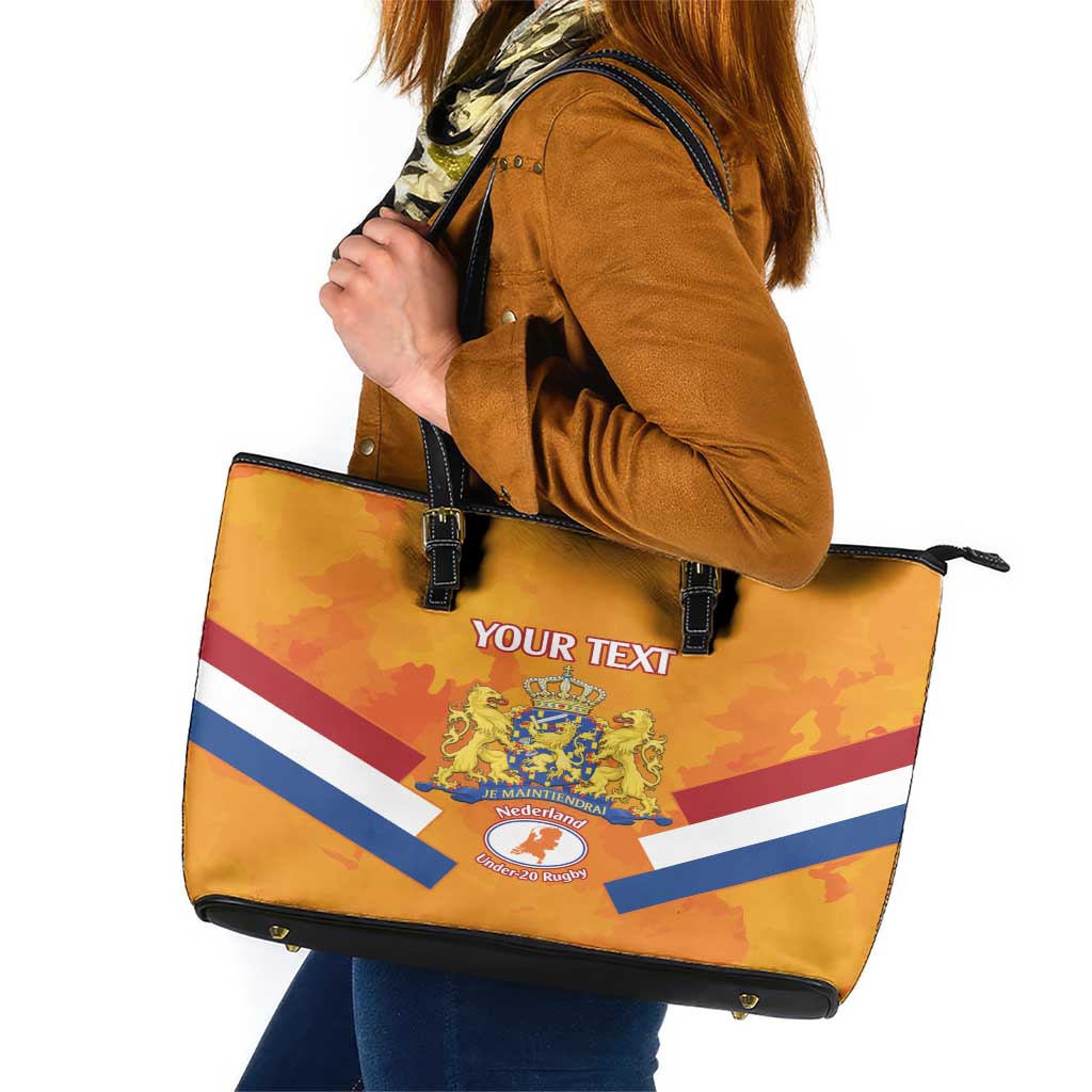 Custom Netherlands Rugby Leather Tote Bag 2024 Go Champions Nederland - Wonder Print Shop