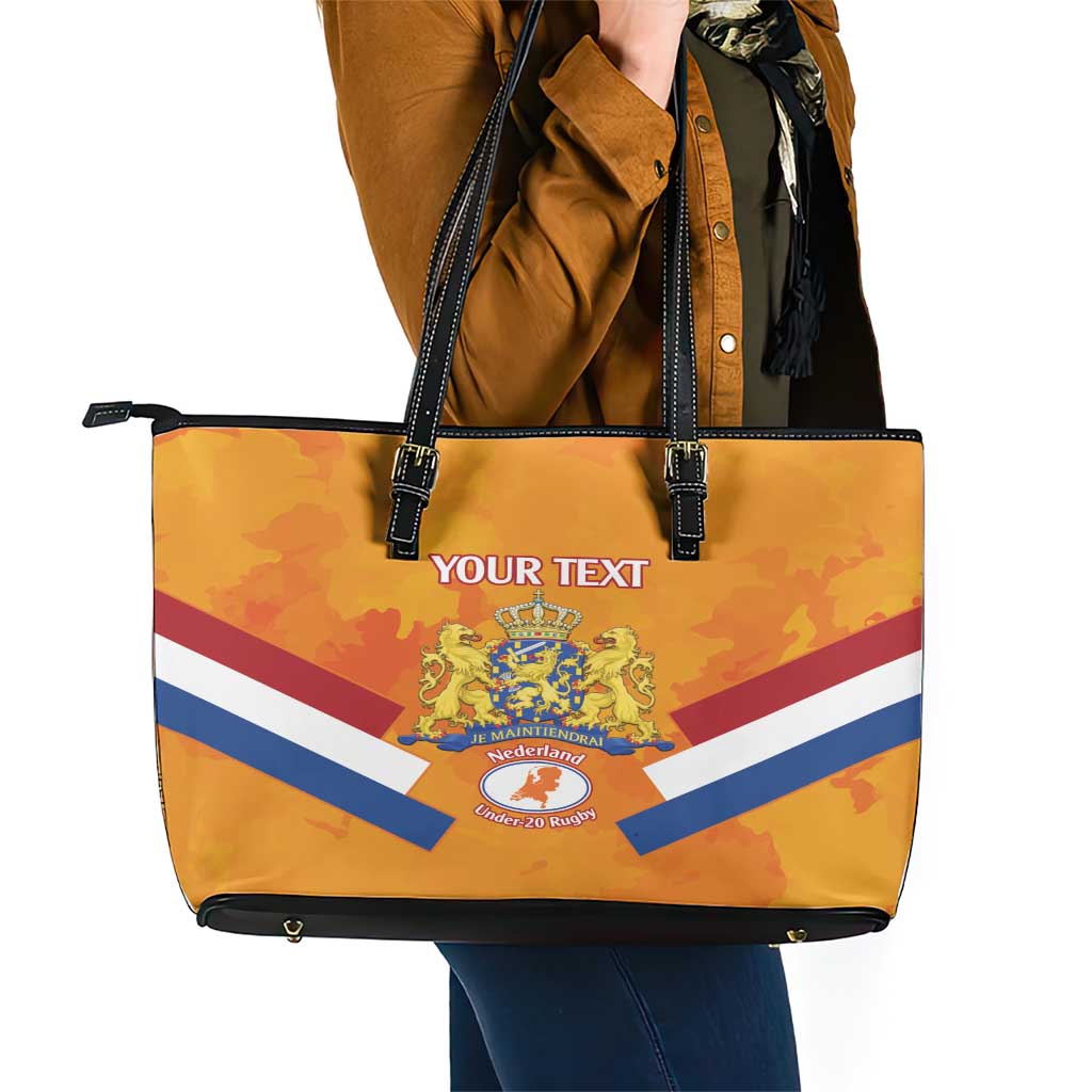 Custom Netherlands Rugby Leather Tote Bag 2024 Go Champions Nederland - Wonder Print Shop