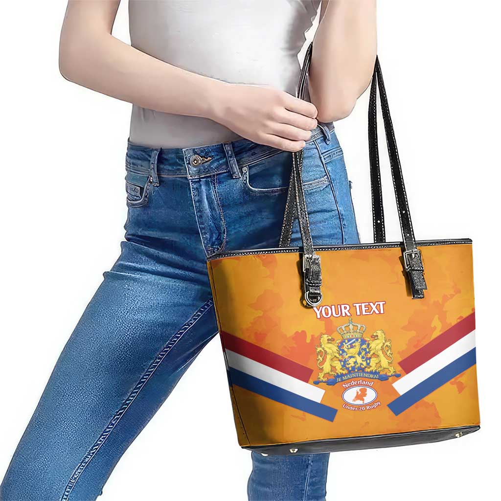 Custom Netherlands Rugby Leather Tote Bag 2024 Go Champions Nederland - Wonder Print Shop