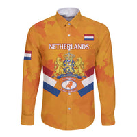 Custom Netherlands Rugby Long Sleeve Button Shirt 2024 Go Champions Nederland - Wonder Print Shop
