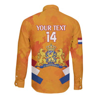 Custom Netherlands Rugby Long Sleeve Button Shirt 2024 Go Champions Nederland - Wonder Print Shop