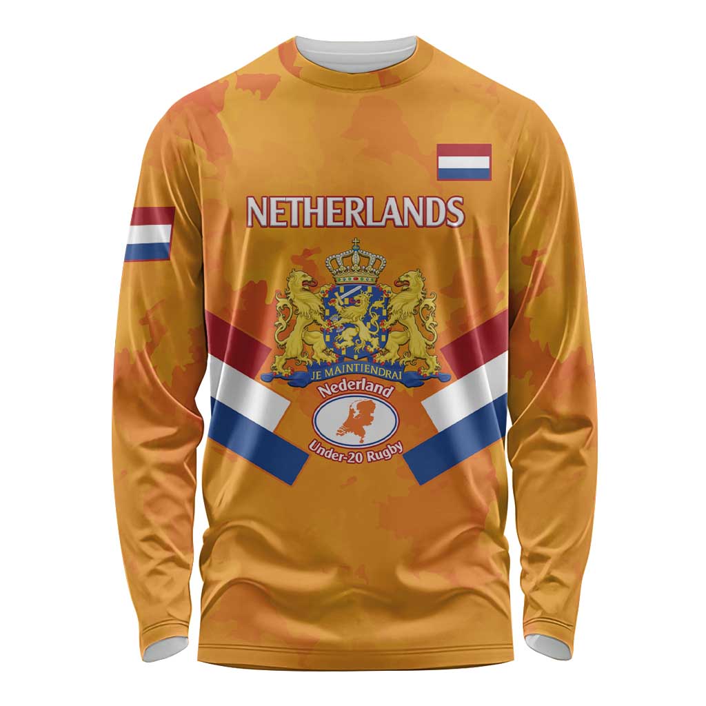 Custom Netherlands Rugby Long Sleeve Shirt 2024 Go Champions Nederland - Wonder Print Shop