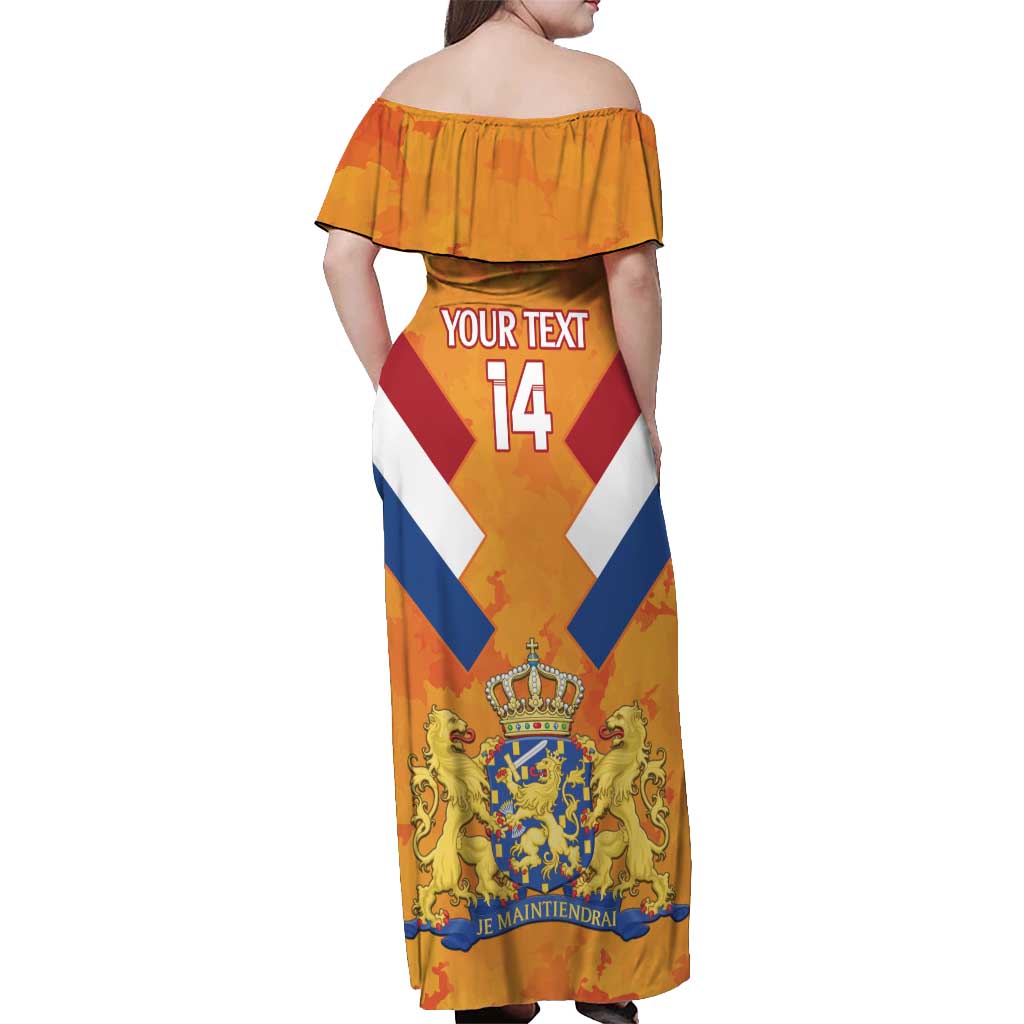 Custom Netherlands Rugby Off Shoulder Maxi Dress 2024 Go Champions Nederland - Wonder Print Shop