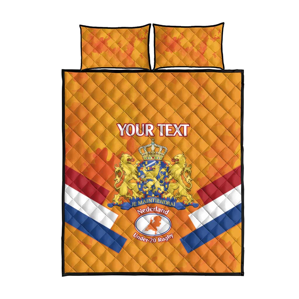 Custom Netherlands Rugby Quilt Bed Set 2024 Go Champions Nederland - Wonder Print Shop
