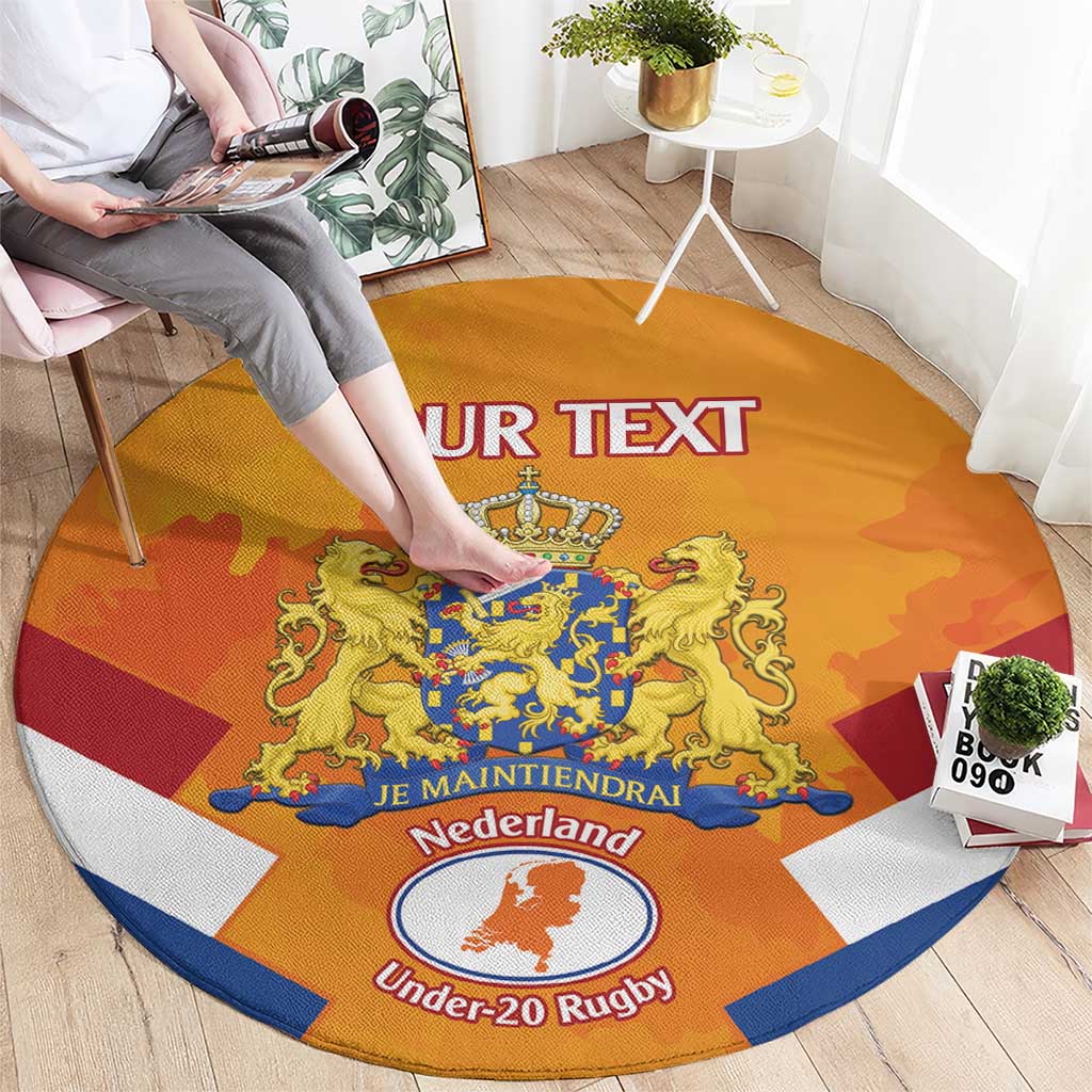 Custom Netherlands Rugby Round Carpet 2024 Go Champions Nederland
