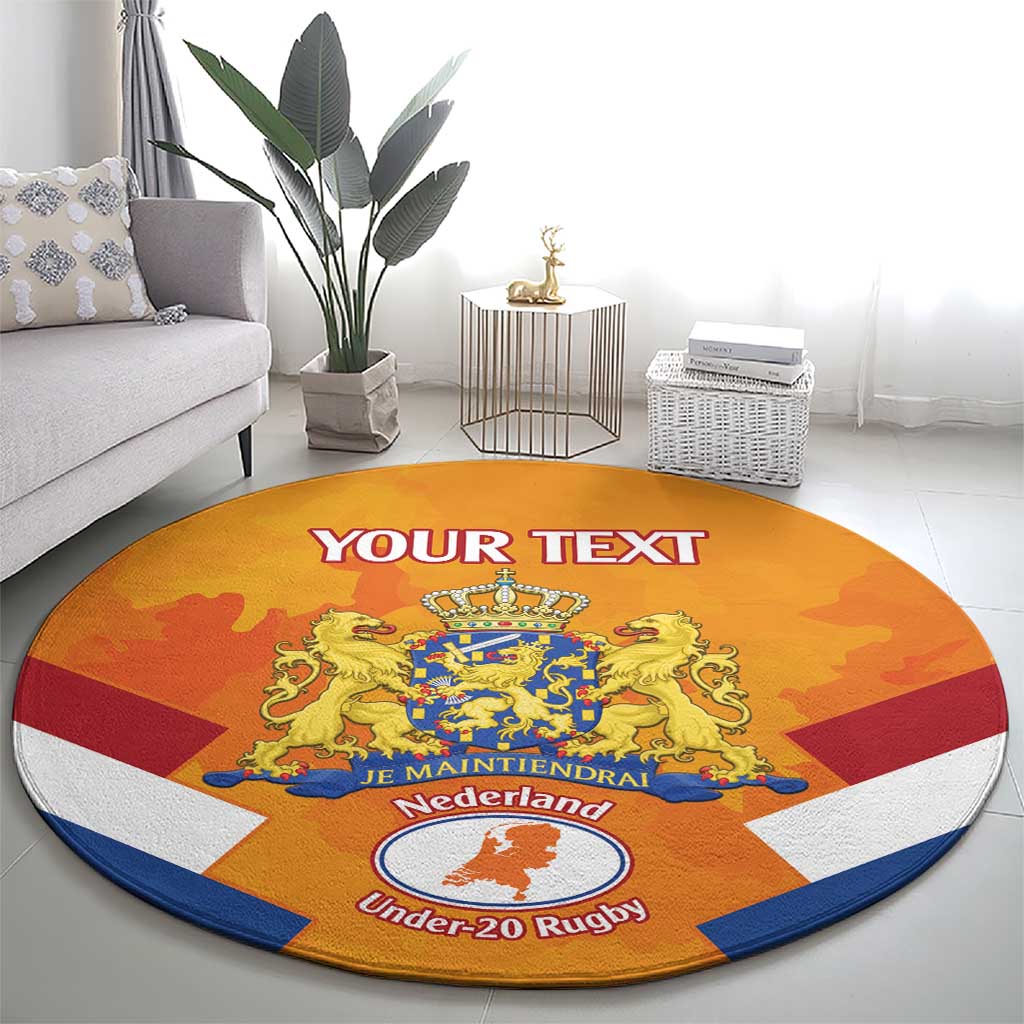 Custom Netherlands Rugby Round Carpet 2024 Go Champions Nederland