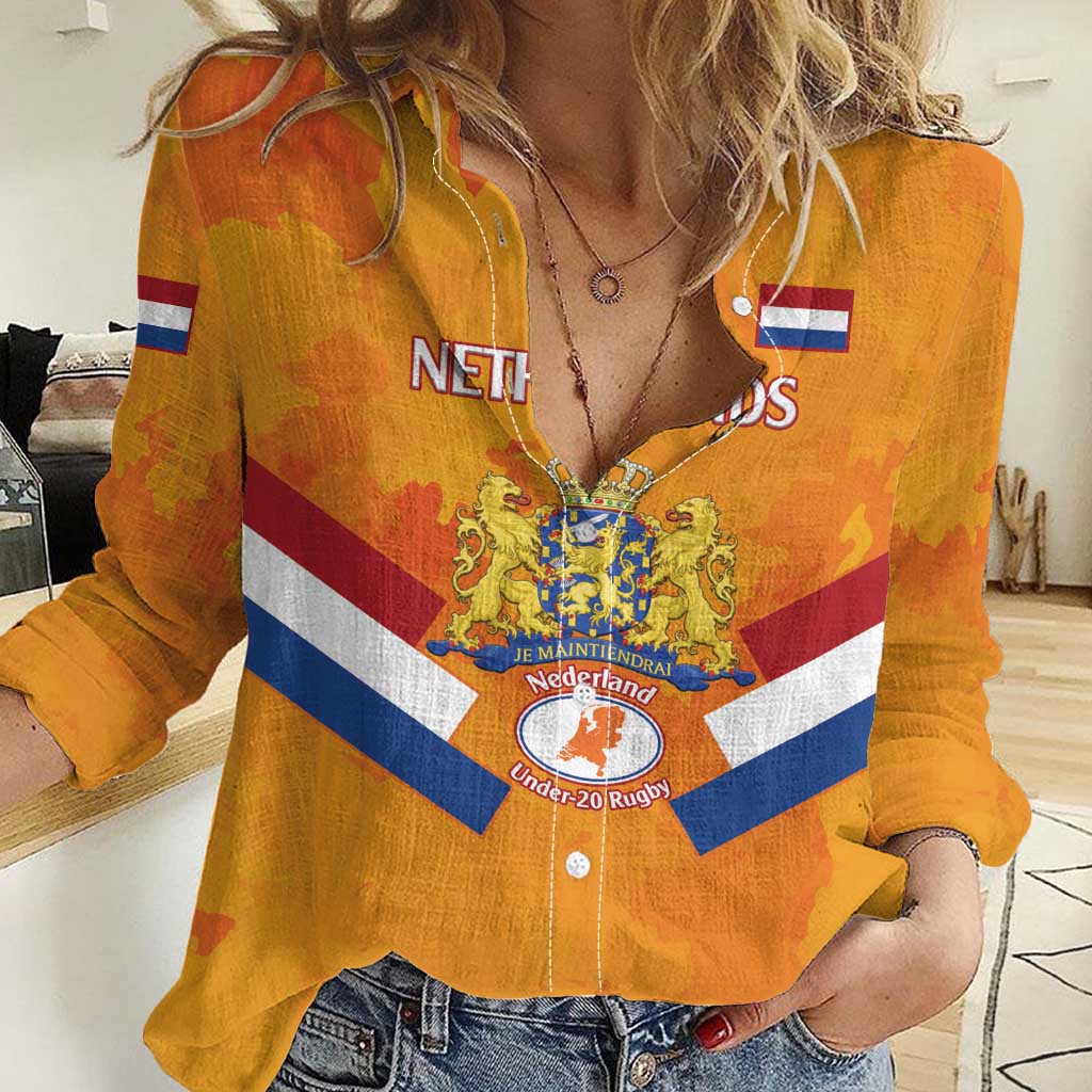 Custom Netherlands Rugby Women Casual Shirt 2024 Go Champions Nederland - Wonder Print Shop
