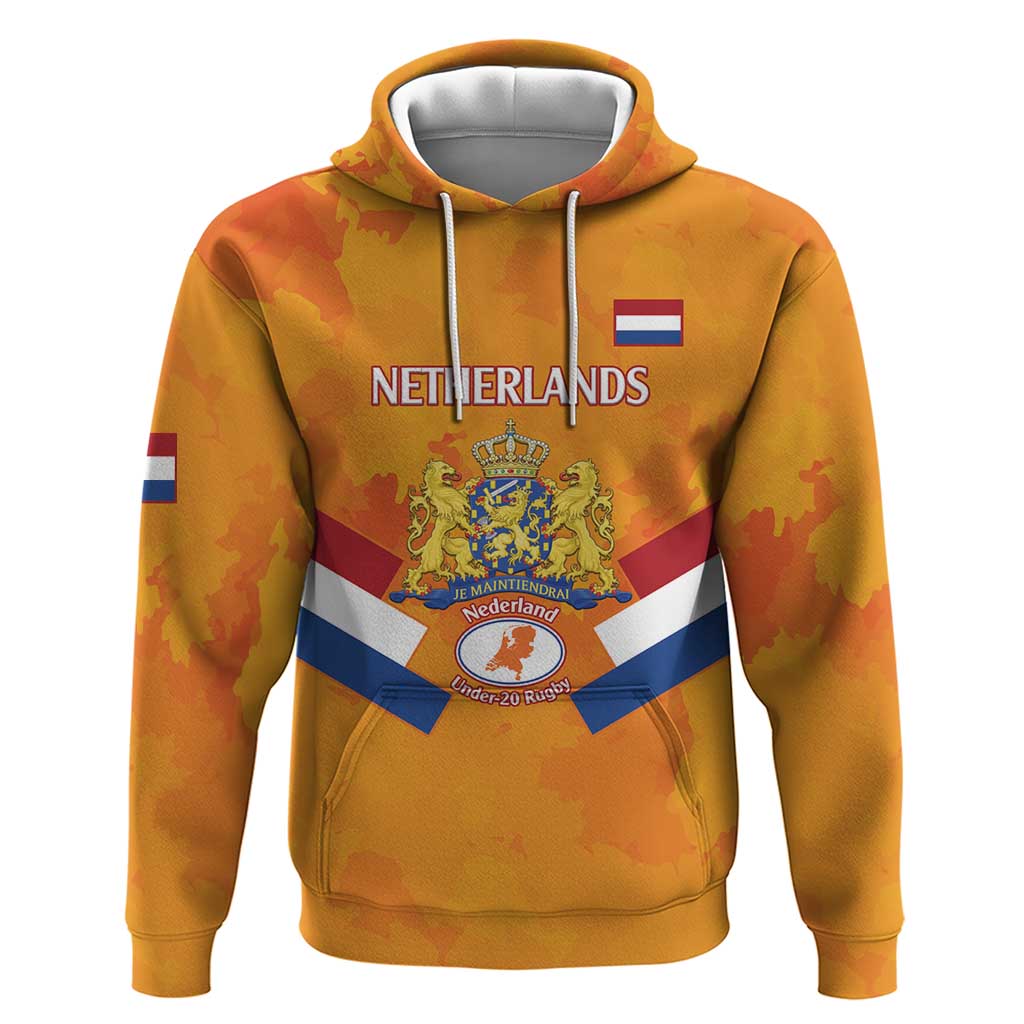 Custom Netherlands Rugby Zip Hoodie 2024 Go Champions Nederland - Wonder Print Shop