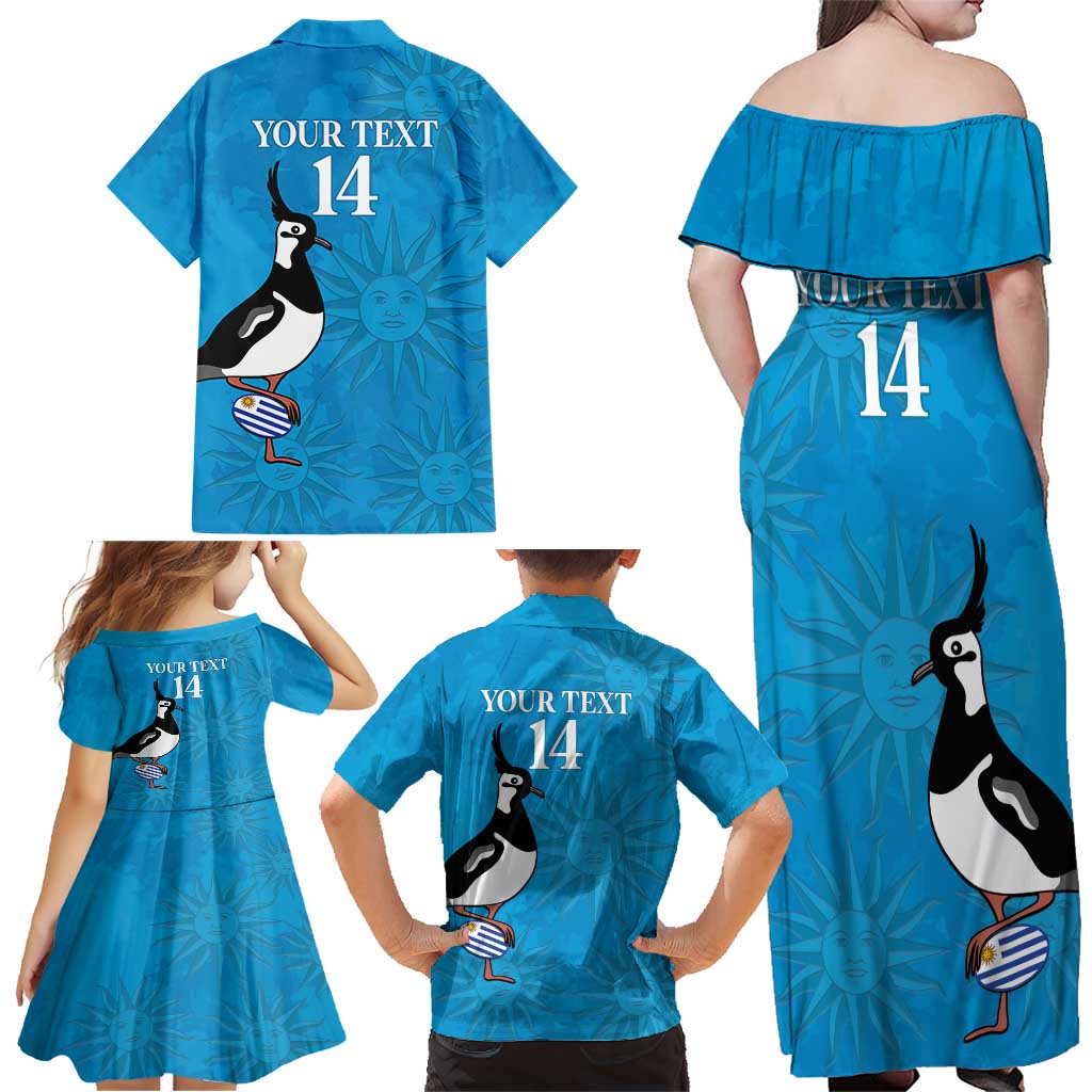Custom Uruguay Rugby Family Matching Off Shoulder Maxi Dress and Hawaiian Shirt 2024 Go Champions Southern Lapwing - Wonder Print Shop