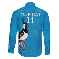 Custom Uruguay Rugby Family Matching Off Shoulder Short Dress and Hawaiian Shirt 2024 Go Champions Southern Lapwing - Wonder Print Shop