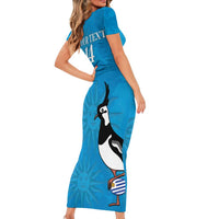 Custom Uruguay Rugby Family Matching Short Sleeve Bodycon Dress and Hawaiian Shirt 2024 Go Champions Southern Lapwing - Wonder Print Shop