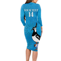 Custom Uruguay Rugby Long Sleeve Bodycon Dress 2024 Go Champions Southern Lapwing - Wonder Print Shop