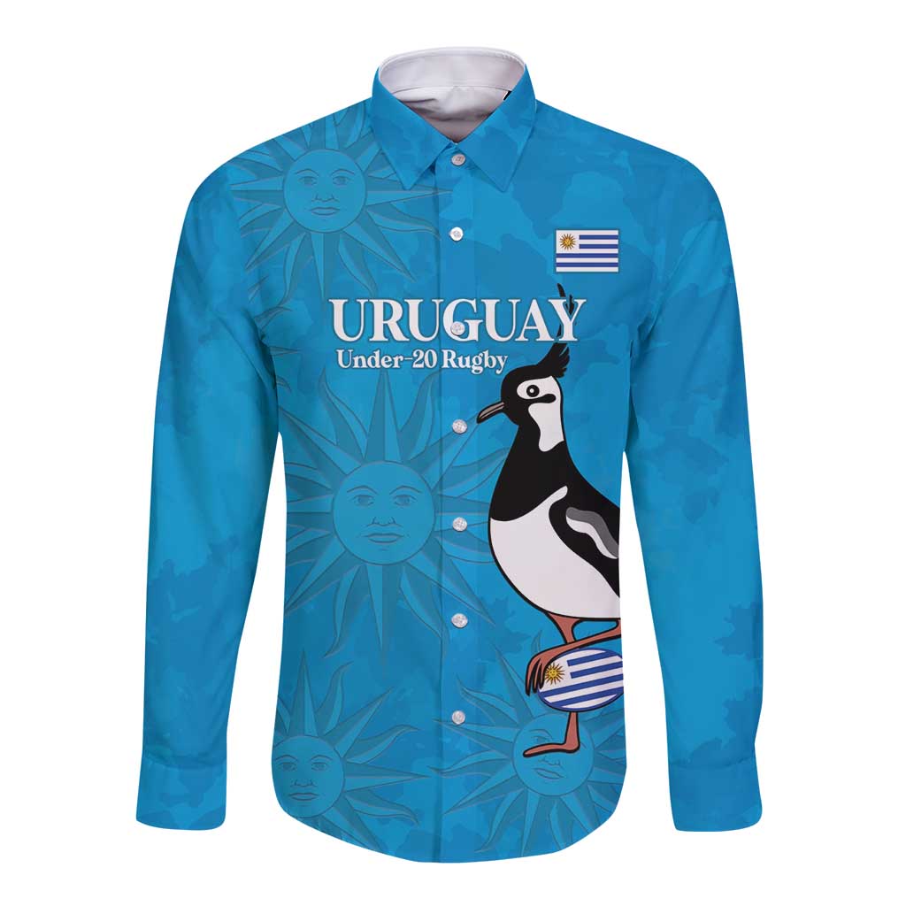 Custom Uruguay Rugby Long Sleeve Button Shirt 2024 Go Champions Southern Lapwing - Wonder Print Shop