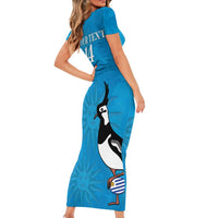 Custom Uruguay Rugby Short Sleeve Bodycon Dress 2024 Go Champions Southern Lapwing - Wonder Print Shop