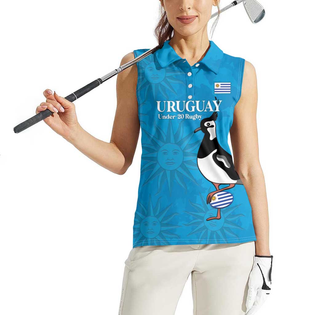Custom Uruguay Rugby Women Sleeveless Polo Shirt 2024 Go Champions Southern Lapwing - Wonder Print Shop