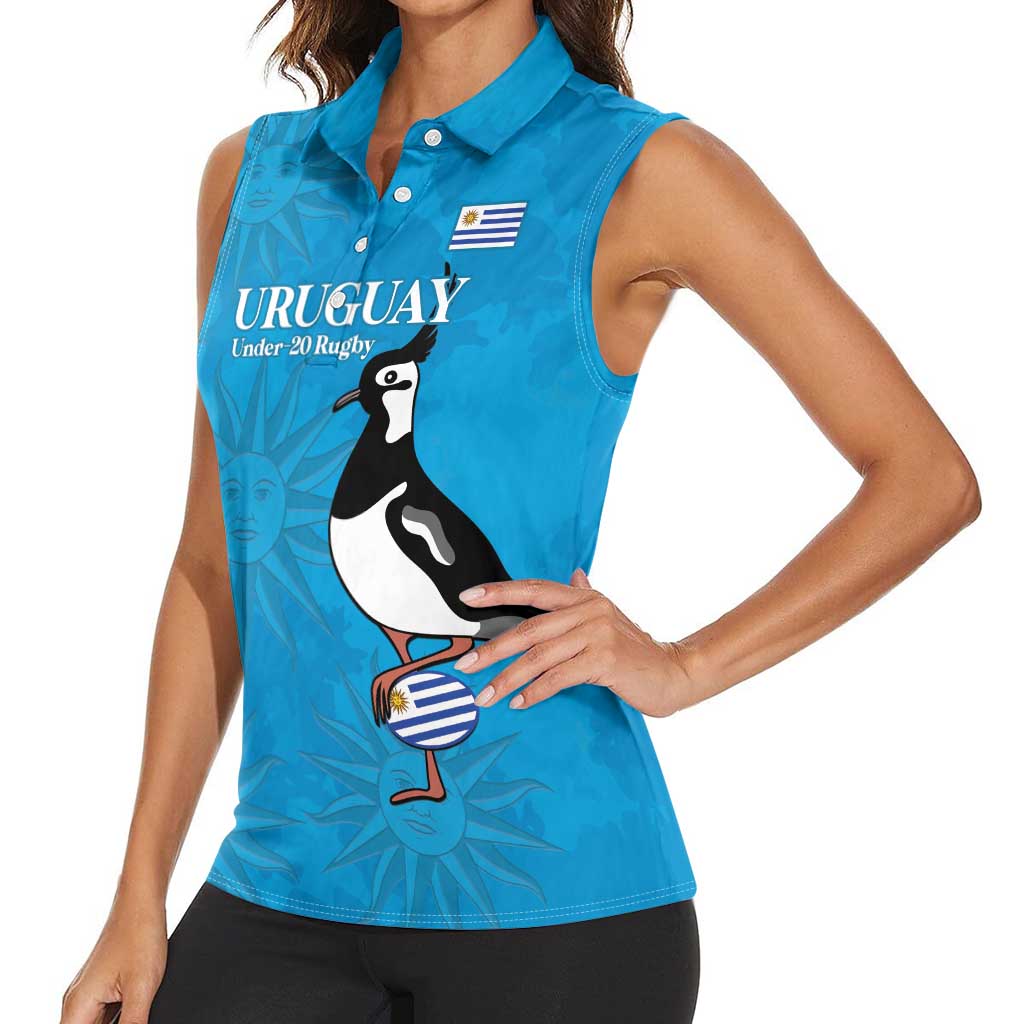Custom Uruguay Rugby Women Sleeveless Polo Shirt 2024 Go Champions Southern Lapwing - Wonder Print Shop