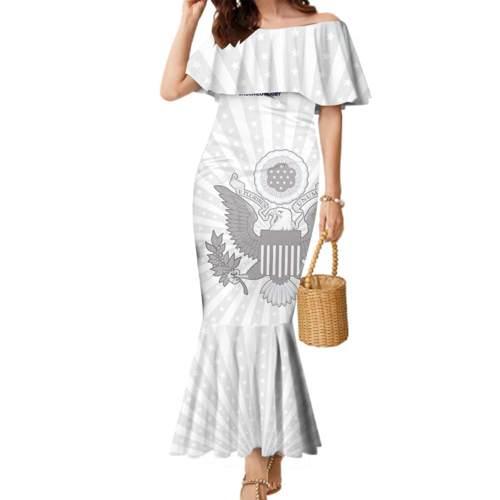 Custom United States Rugby Family Matching Mermaid Dress and Hawaiian Shirt 2024 Go Champions Eagles - Wonder Print Shop