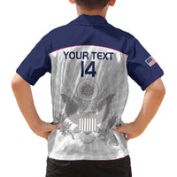Custom United States Rugby Family Matching Off Shoulder Short Dress and Hawaiian Shirt 2024 Go Champions Eagles - Wonder Print Shop