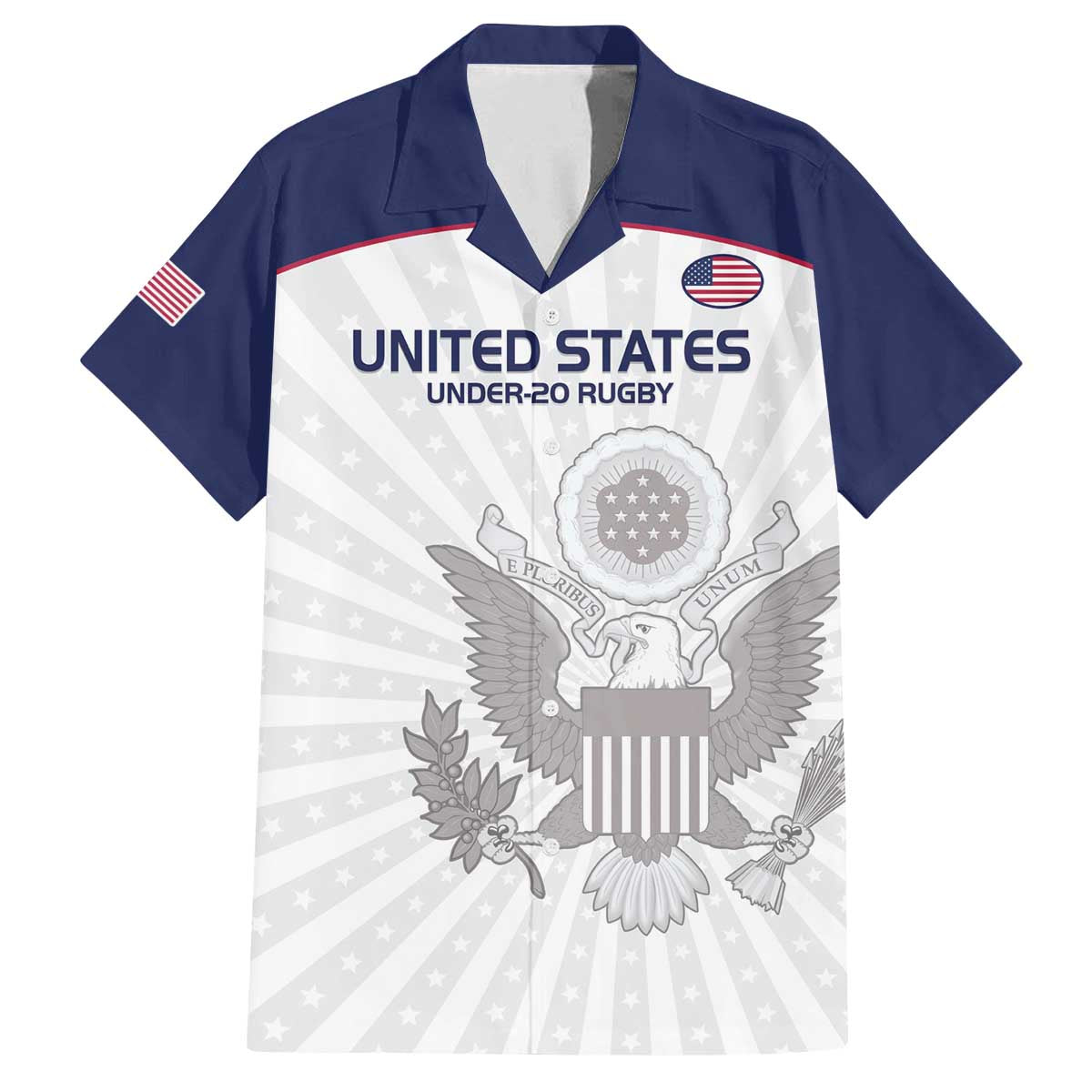 Custom United States Rugby Family Matching Off Shoulder Short Dress and Hawaiian Shirt 2024 Go Champions Eagles - Wonder Print Shop
