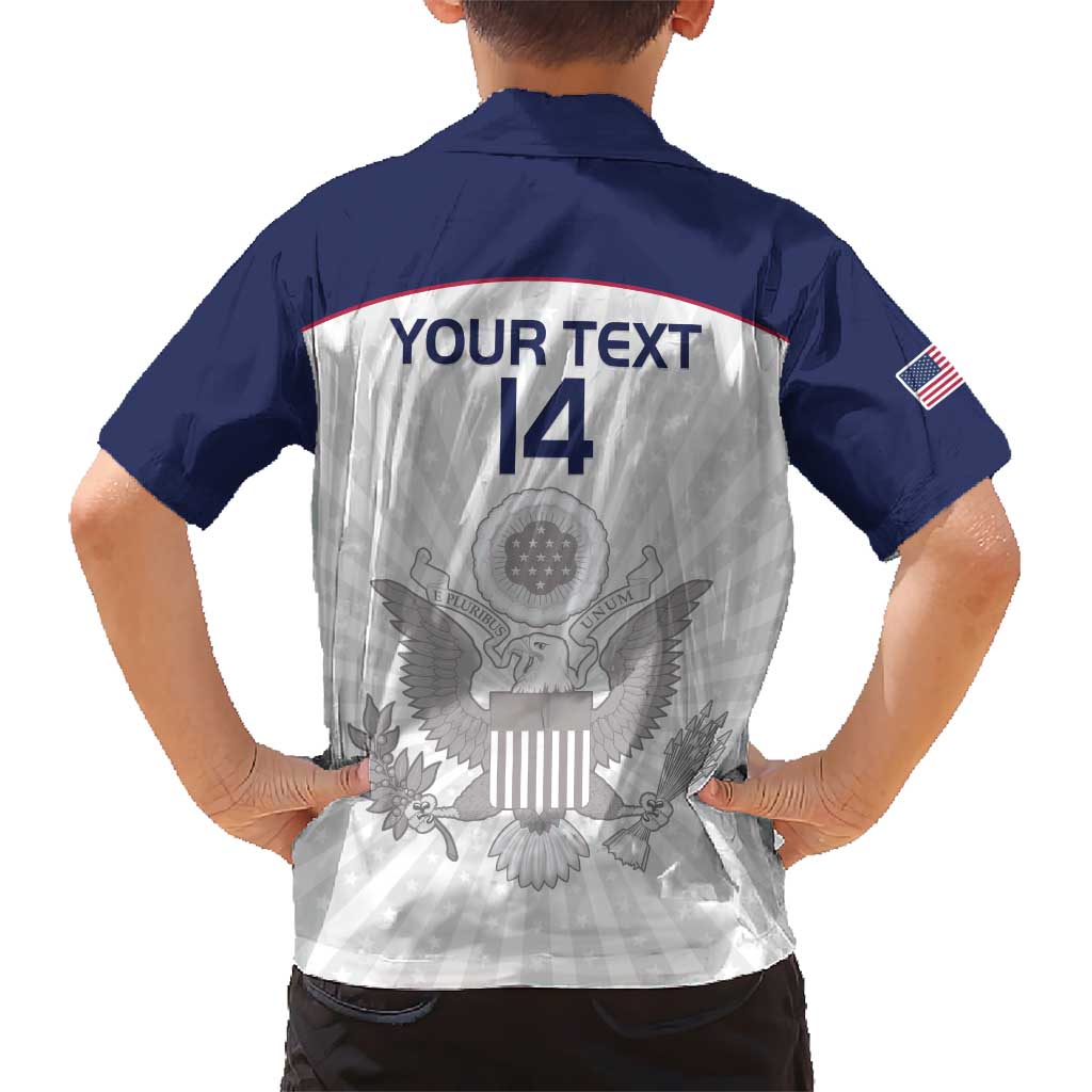 Custom United States Rugby Kid Hawaiian Shirt 2024 Go Champions Eagles - Wonder Print Shop