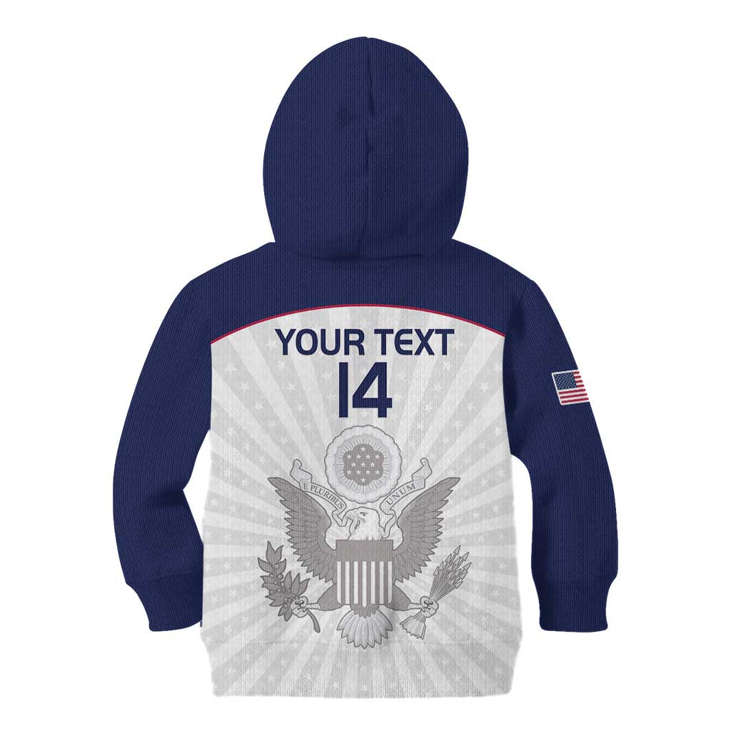 Custom United States Rugby Kid Hoodie 2024 Go Champions Eagles - Wonder Print Shop