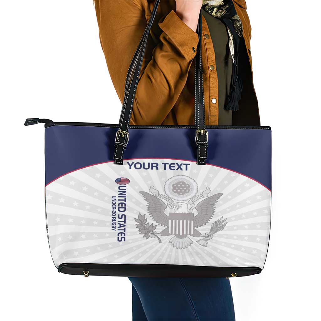 Custom United States Rugby Leather Tote Bag 2024 Go Champions Eagles - Wonder Print Shop