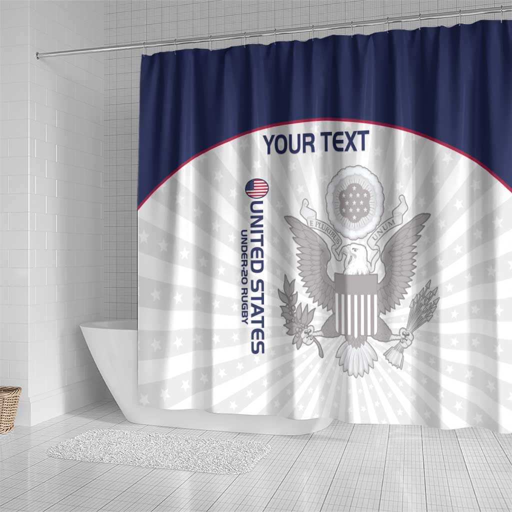 Custom United States Rugby Shower Curtain 2024 Go Champions Eagles