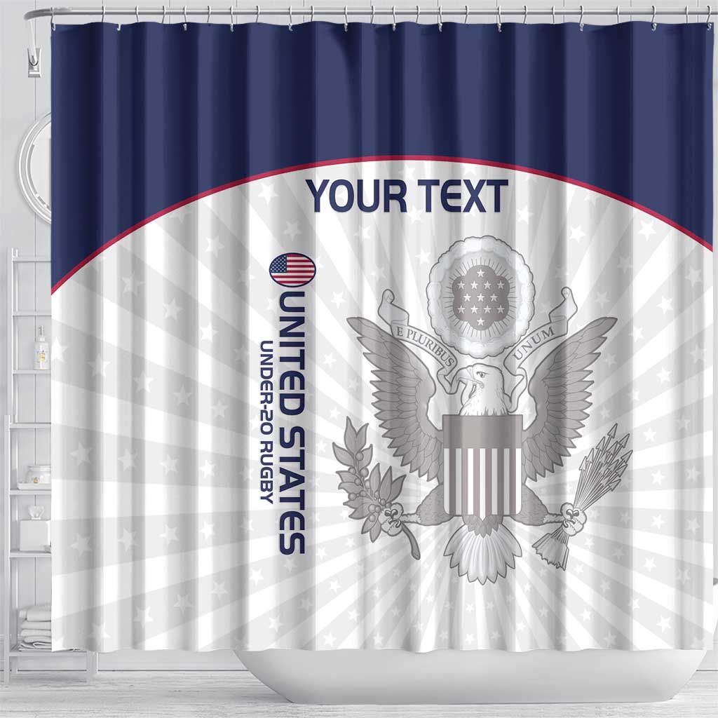 Custom United States Rugby Shower Curtain 2024 Go Champions Eagles