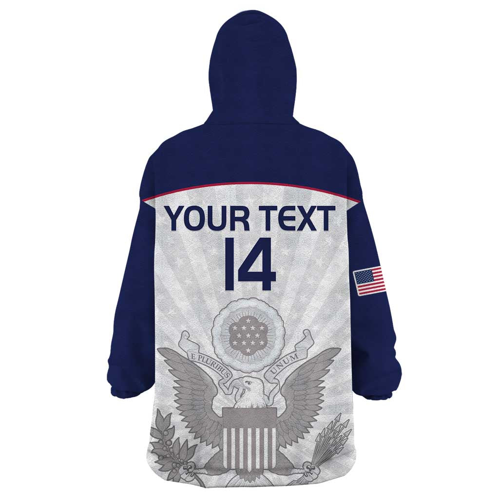 Custom United States Rugby Wearable Blanket Hoodie 2024 Go Champions Eagles - Wonder Print Shop