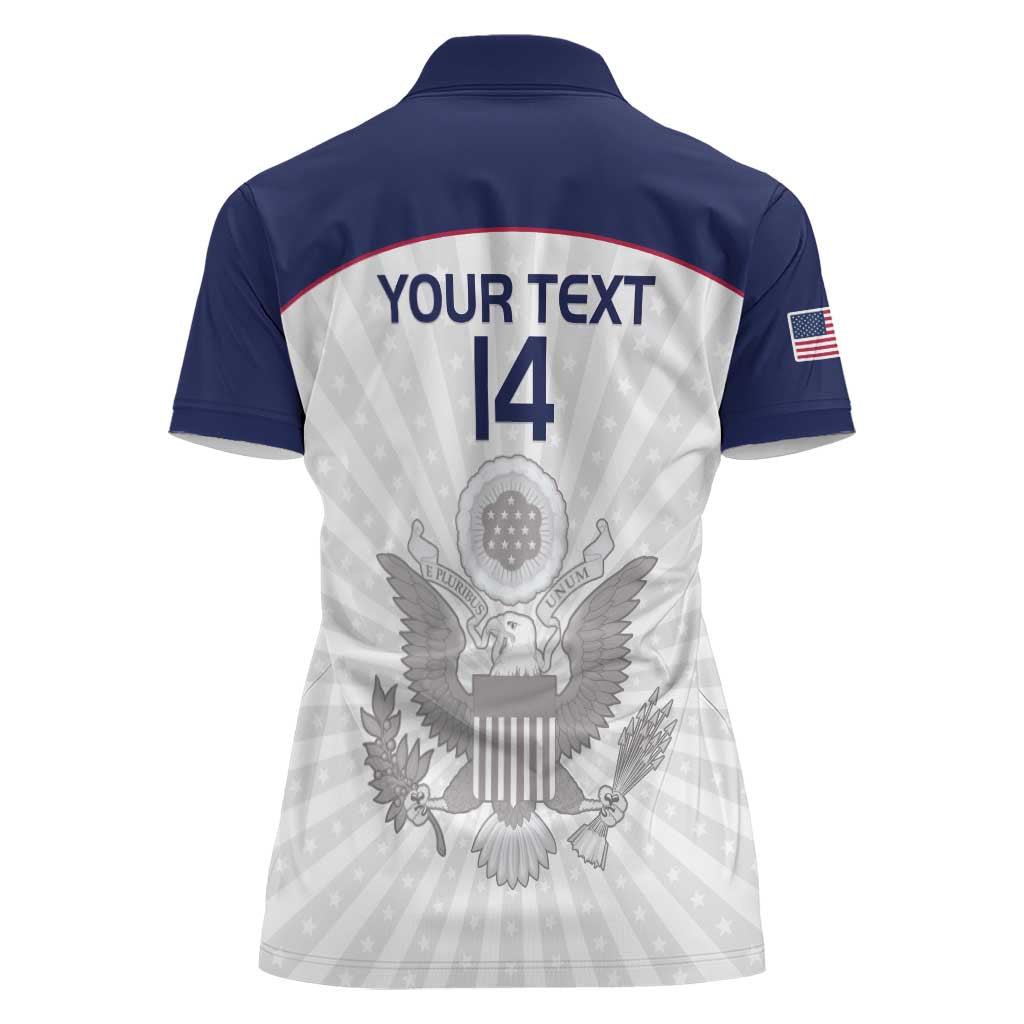 Custom United States Rugby Women Polo Shirt 2024 Go Champions Eagles - Wonder Print Shop
